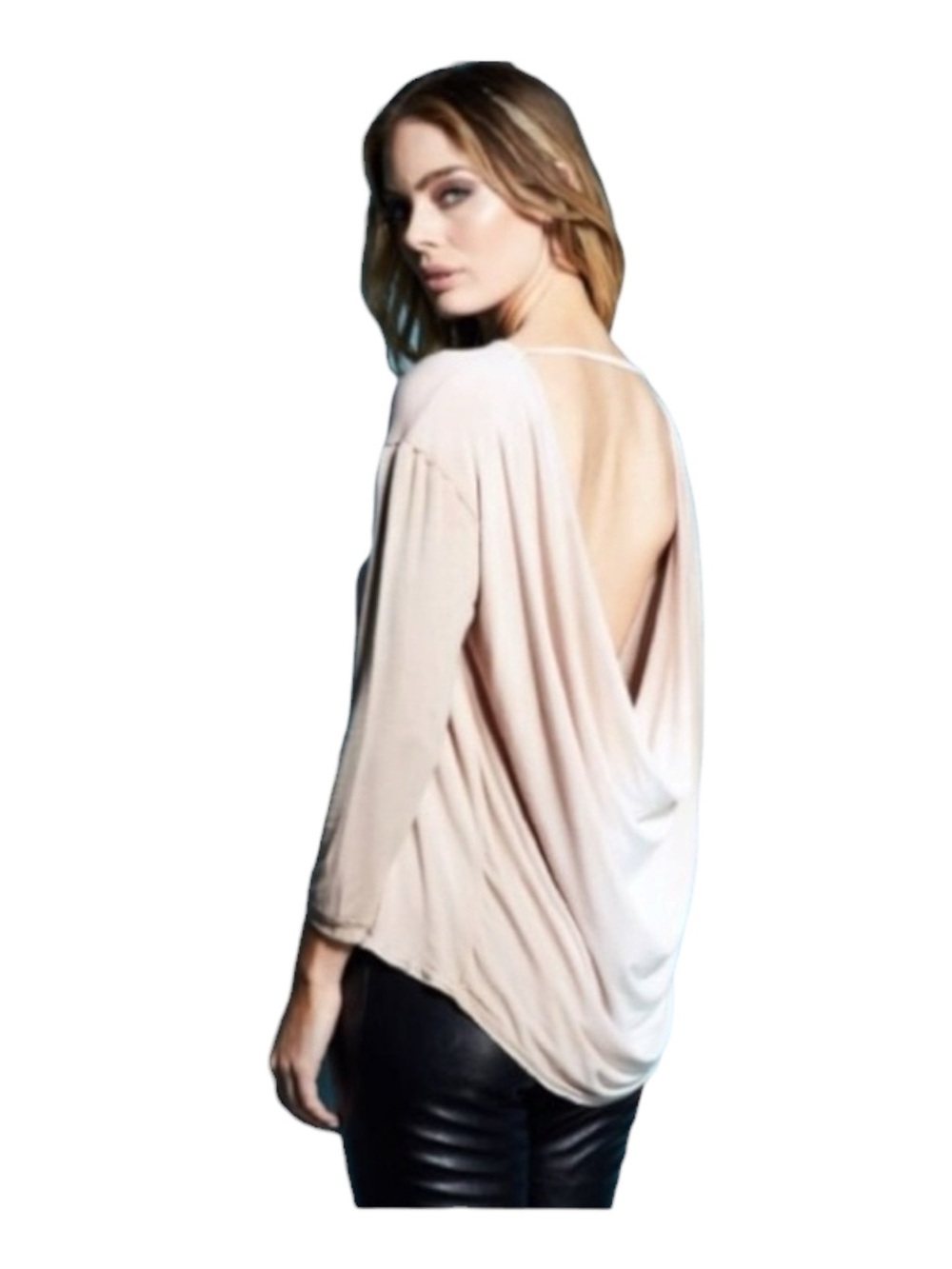 new Gypsy05 ☀︎︎ Waterfall Open Back Long Sleeve Top ☀︎︎ Cream Ombré Tie Dye ☀︎︎